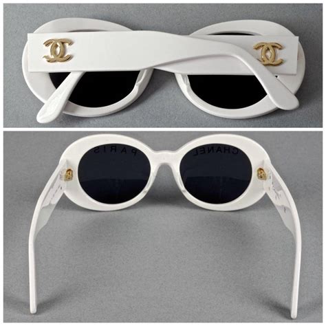 chanel vintage white sunglasses|vintage chanel sunglasses men.